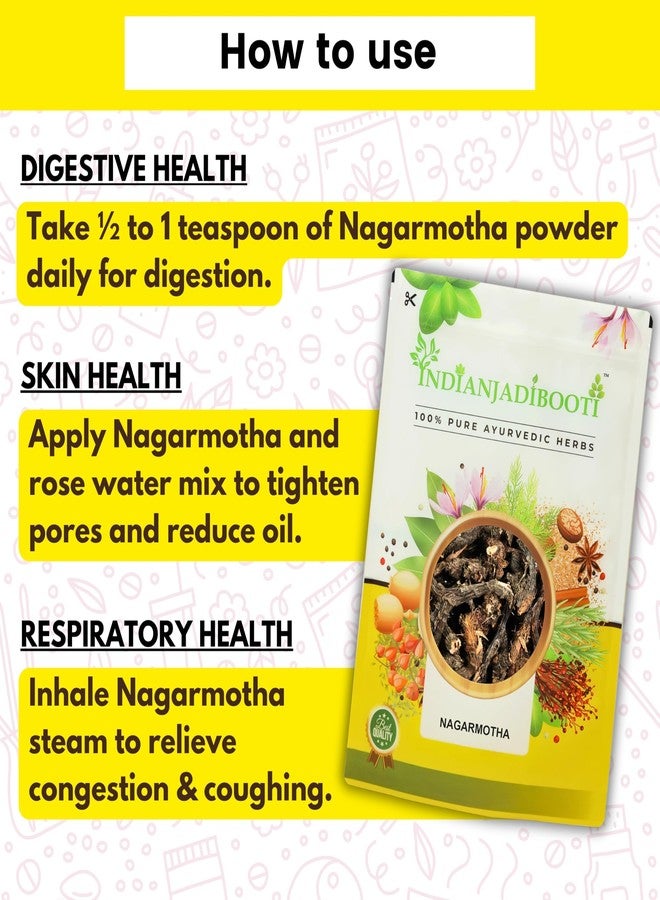 IndianJadiBooti Nagarmotha | Mustak - Cyperus Rotundus Rhizome - Nut Sedge Root - Tunga Gaddalu (100 Grams) - Image 5